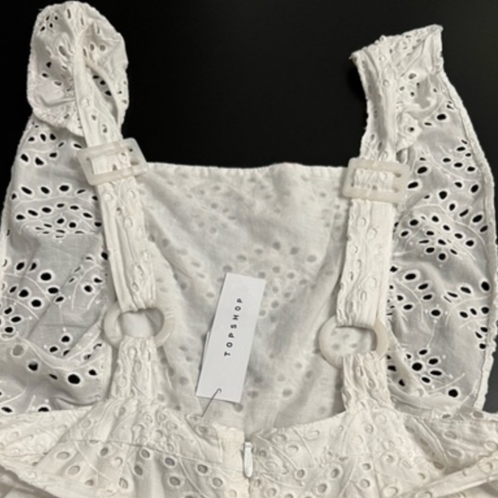 TOPSHOP EYELET RUFFLE JUMPSUIT - Picture 12 of 16